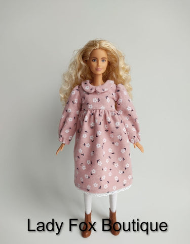 Lady Fox Boutique Barbie Cozy Autumn Dress Doll Clothes Pattern For 11-12" Fashion Dolls such as Barbie, BMR, MTM Pixie Faire