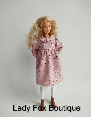 Lady Fox Boutique Barbie Cozy Autumn Dress Doll Clothes Pattern For 11-12" Fashion Dolls such as Barbie, BMR, MTM Pixie Faire