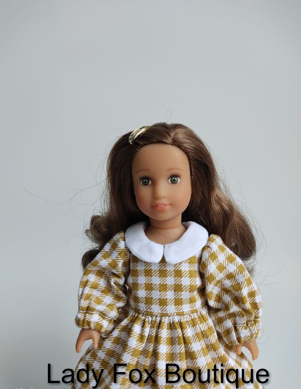 Lady Fox Boutique Mini Cozy Autumn Dress Doll Clothes Pattern For 6 Inch AG Mini Dolls Pixie Faire