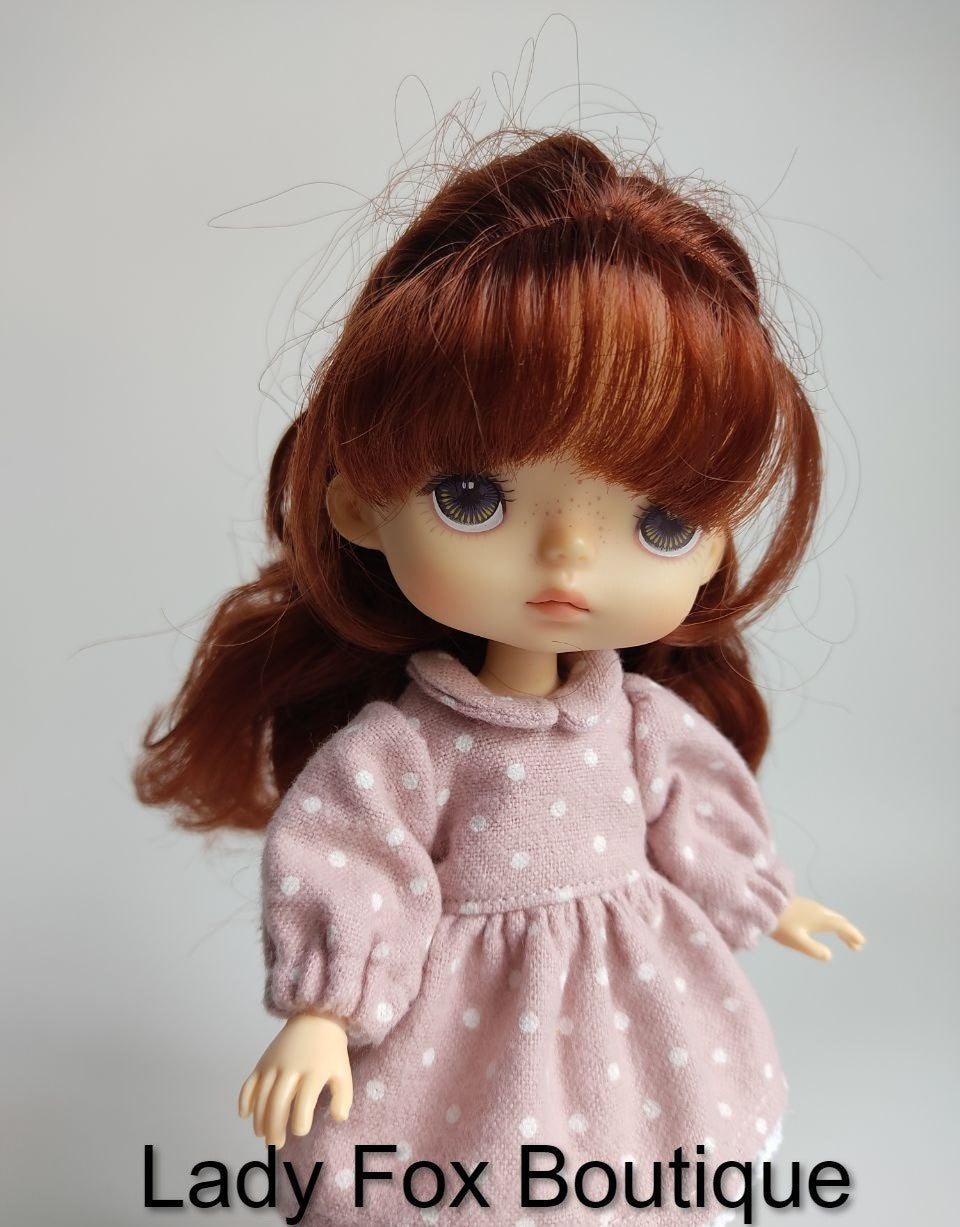 Lady Fox Boutique Mini Cozy Autumn Dress Doll Clothes Pattern For 6 Inch AG Mini Dolls Pixie Faire