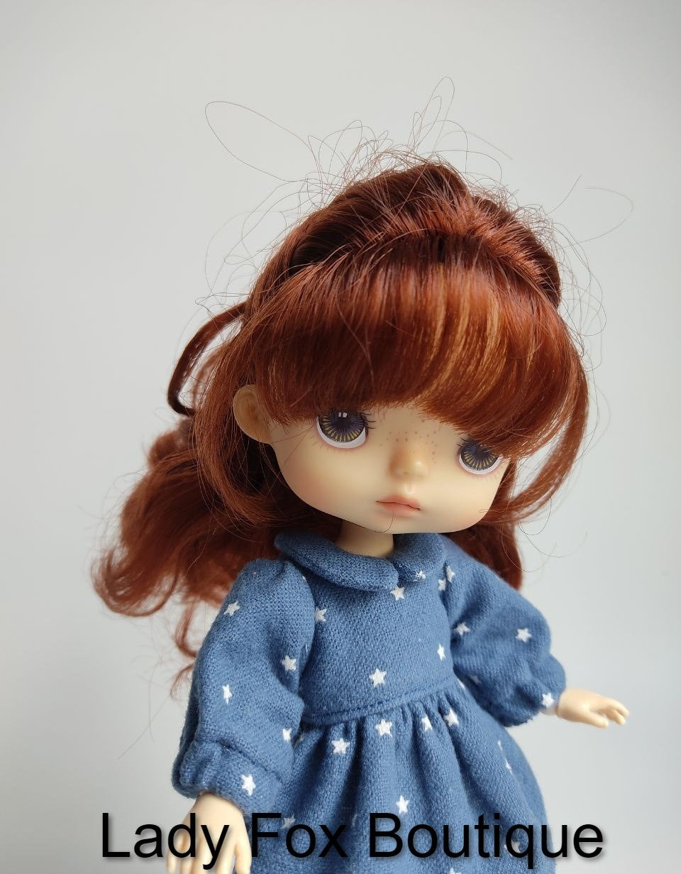 Lady Fox Boutique Mini Cozy Autumn Dress Doll Clothes Pattern For 6 Inch AG Mini Dolls Pixie Faire