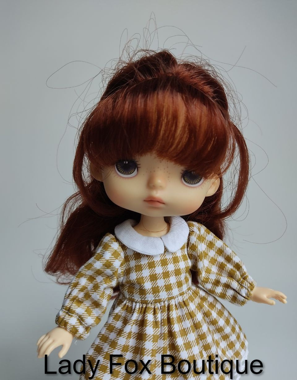 Lady Fox Boutique Mini Cozy Autumn Dress Doll Clothes Pattern For 6 Inch AG Mini Dolls Pixie Faire
