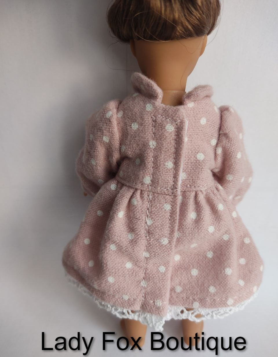 Lady Fox Boutique Mini Cozy Autumn Dress Doll Clothes Pattern For 6 Inch AG Mini Dolls Pixie Faire