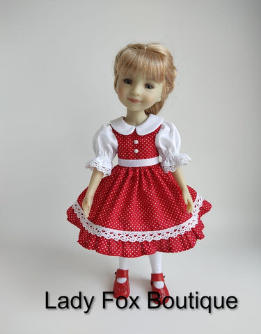 Lady Fox Boutique Ruby Red Fashion Friends Glasha Dress 14.5-15 Inch Doll Clothes Pattern Pixie Faire