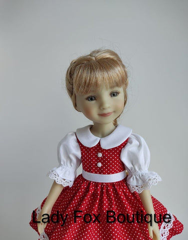 Lady Fox Boutique Ruby Red Fashion Friends Glasha Dress 14.5-15 Inch Doll Clothes Pattern Pixie Faire