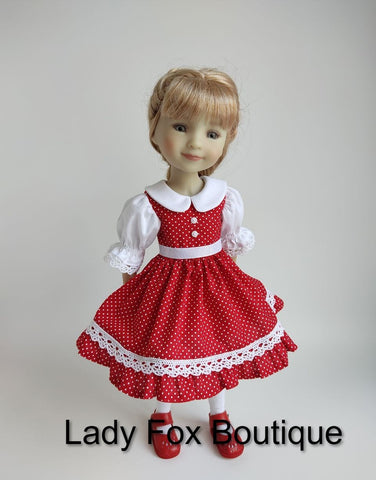 Lady Fox Boutique Ruby Red Fashion Friends Glasha Dress 14.5-15 Inch Doll Clothes Pattern Pixie Faire