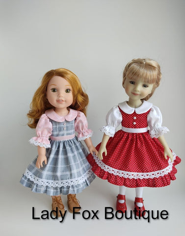 Lady Fox Boutique Ruby Red Fashion Friends Glasha Dress 14.5-15 Inch Doll Clothes Pattern Pixie Faire