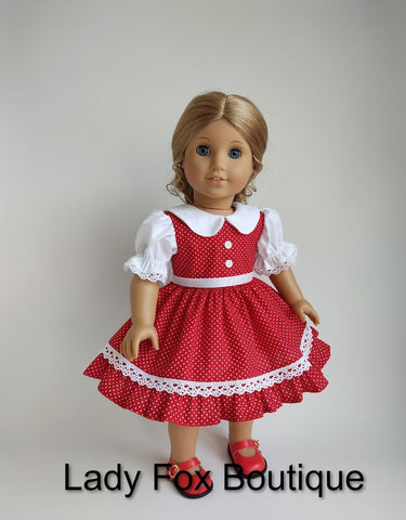 Lady Fox Boutique Ruby Red Fashion Friends Glasha Dress 18 Inch Doll Clothes Pattern Pixie Faire