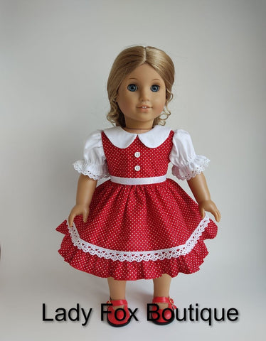 Lady Fox Boutique Ruby Red Fashion Friends Glasha Dress 18 Inch Doll Clothes Pattern Pixie Faire