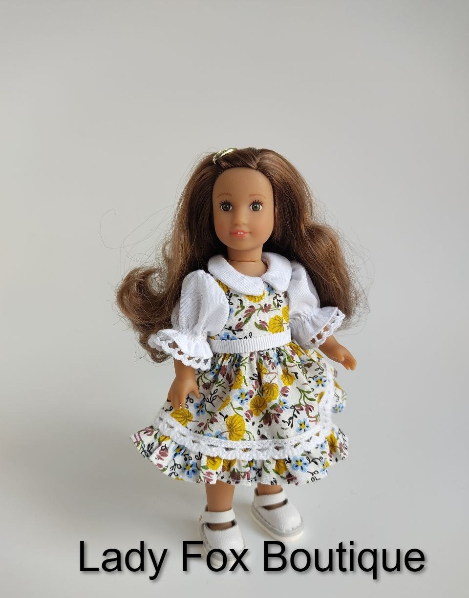 Lady Fox Boutique Mini Glasha Dress 6-8 Inch Doll Clothes Pattern for Mini American Girl™ and Xiaomi Monst™ Pixie Faire