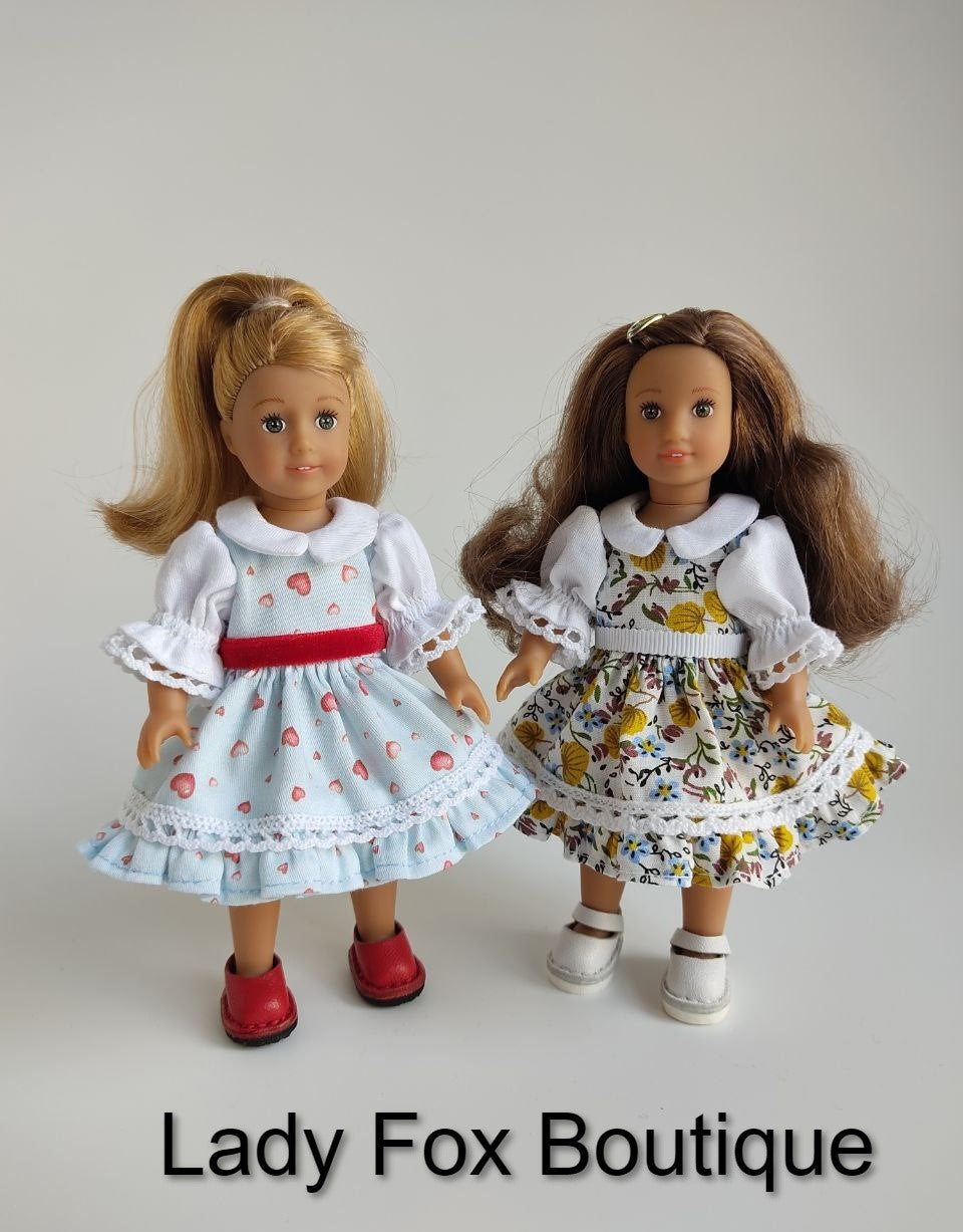 Lady Fox Boutique Mini Glasha Dress 6-8 Inch Doll Clothes Pattern for Mini American Girl™ and Xiaomi Monst™ Pixie Faire