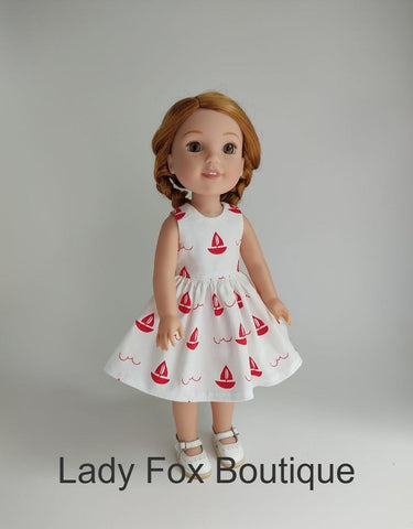 Lady Fox Boutique Ruby Red Fashion Friends Tiny Charmer Dress Doll Clothes Pattern For 14.5-15 Inch Dolls Pixie Faire