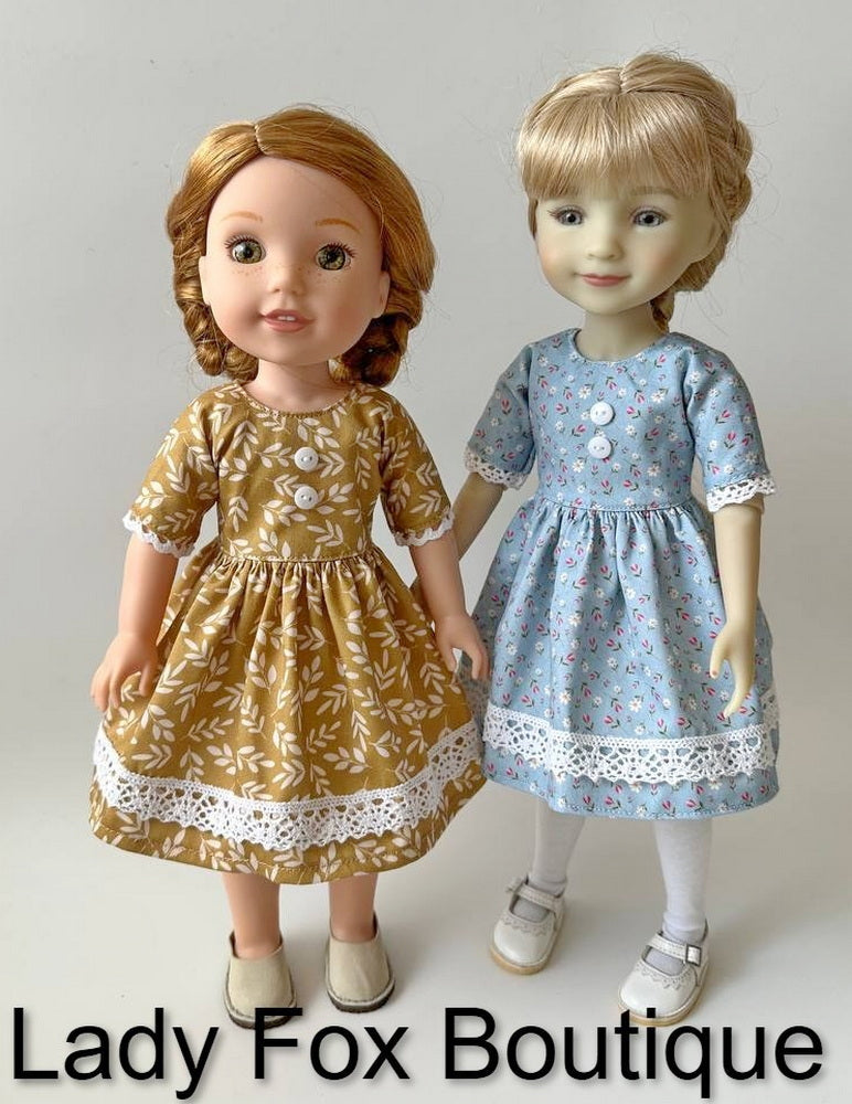 Lady Fox Boutique Ruby Red Fashion Friends Chamomile Dress 14.5-15 inch Doll Clothes Pattern Pixie Faire
