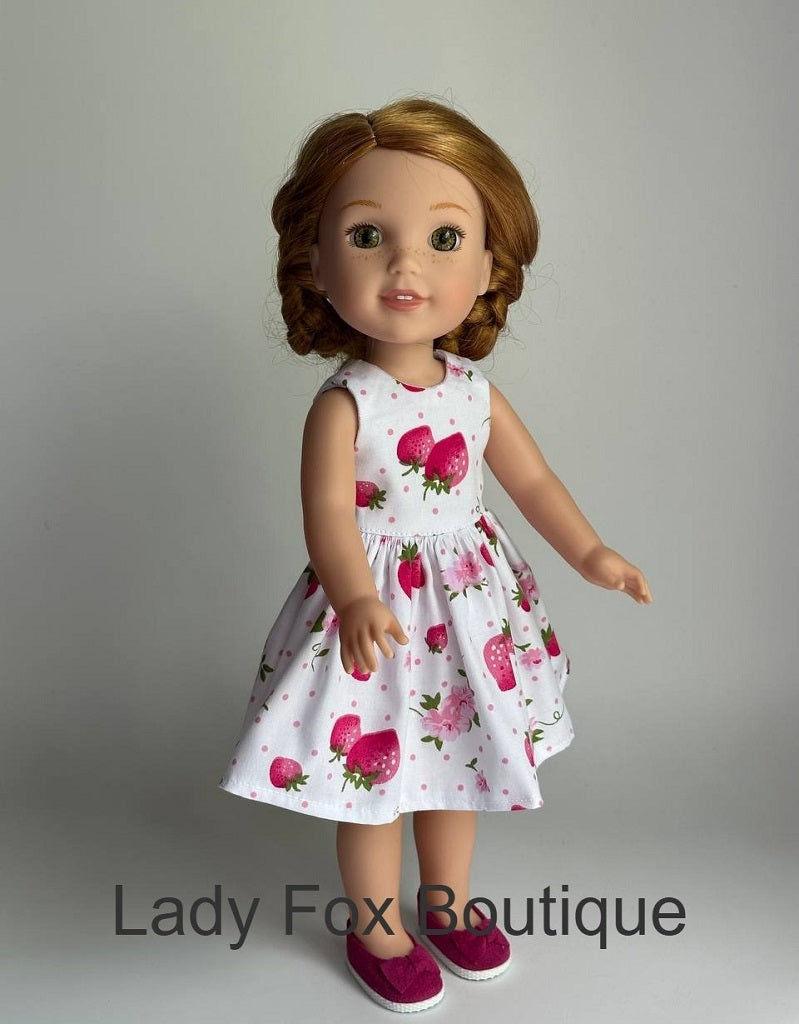 Lady Fox Boutique Ruby Red Fashion Friends Tiny Charmer Dress Doll Clothes Pattern For 14.5-15 Inch Dolls Pixie Faire