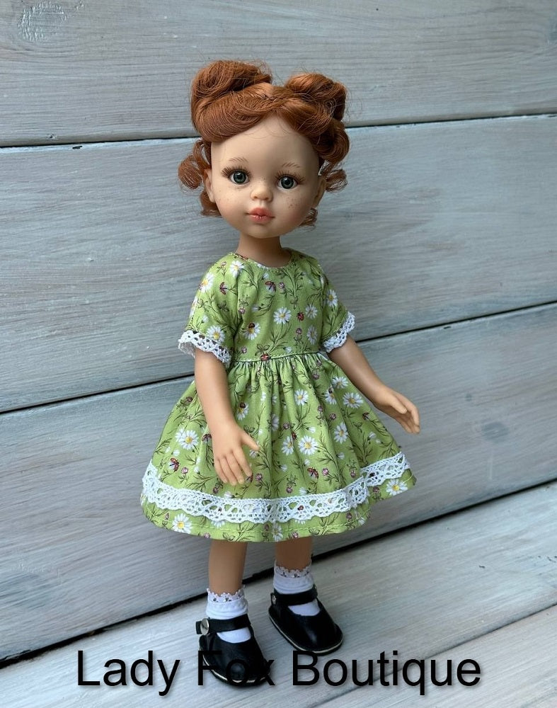 Lady Fox Boutique Paola Reina Chamomile Dress Doll Clothes Pattern For 13 Inch Paola Reina Las Amigas Dolls Pixie Faire