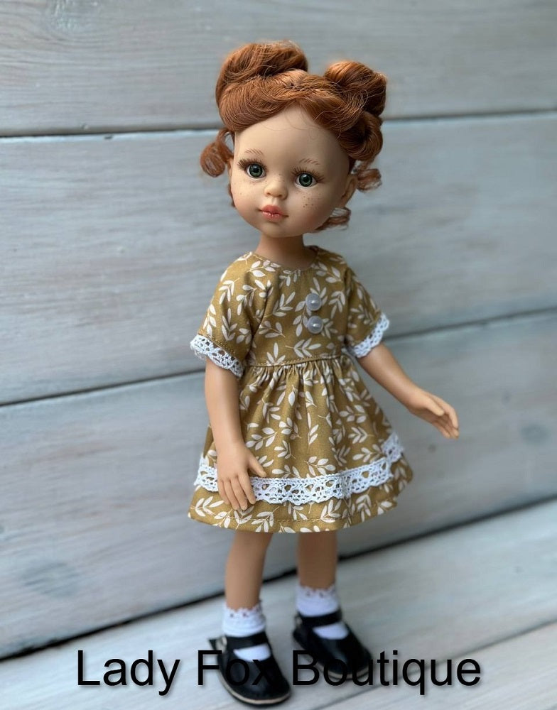 Lady Fox Boutique Paola Reina Chamomile Dress Doll Clothes Pattern For 13 Inch Paola Reina Las Amigas Dolls Pixie Faire