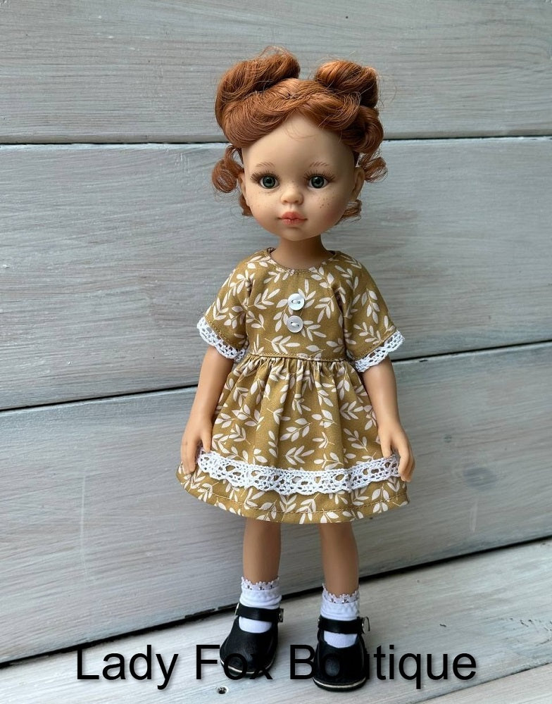 Lady Fox Boutique Paola Reina Chamomile Dress Doll Clothes Pattern For 13 Inch Paola Reina Las Amigas Dolls Pixie Faire