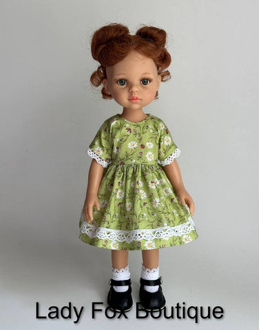 Lady Fox Boutique Paola Reina Chamomile Dress Doll Clothes Pattern For 13 Inch Paola Reina Las Amigas Dolls Pixie Faire