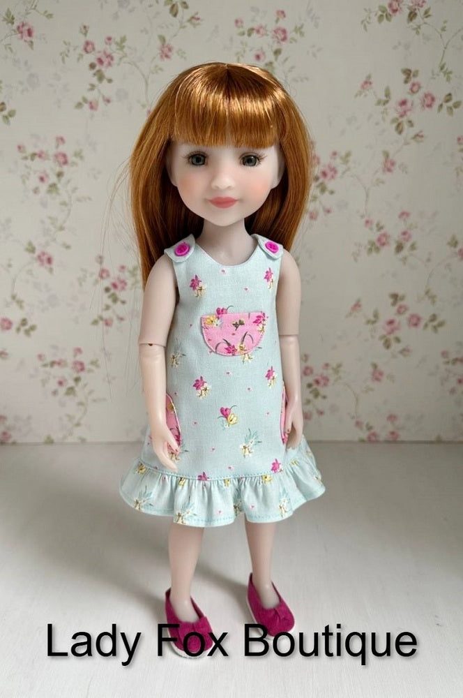 Lady Fox Boutique Ruby Red Fashion Friends Zina Dress 14.5-15" Doll Clothes Pattern Pixie Faire