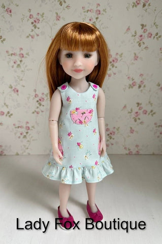 Lady Fox Boutique Ruby Red Fashion Friends Zina Dress 14.5-15" Doll Clothes Pattern Pixie Faire