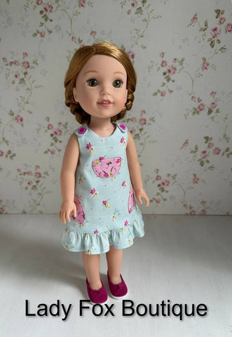 Lady Fox Boutique Ruby Red Fashion Friends Zina Dress 14.5-15" Doll Clothes Pattern Pixie Faire