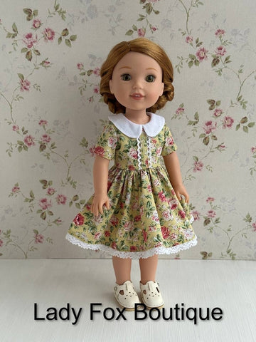 Lady Fox Boutique Ruby Red Fashion Friends A Day in the Garden Dress 14.5-15 Inch Doll Clothes Pattern Pixie Faire