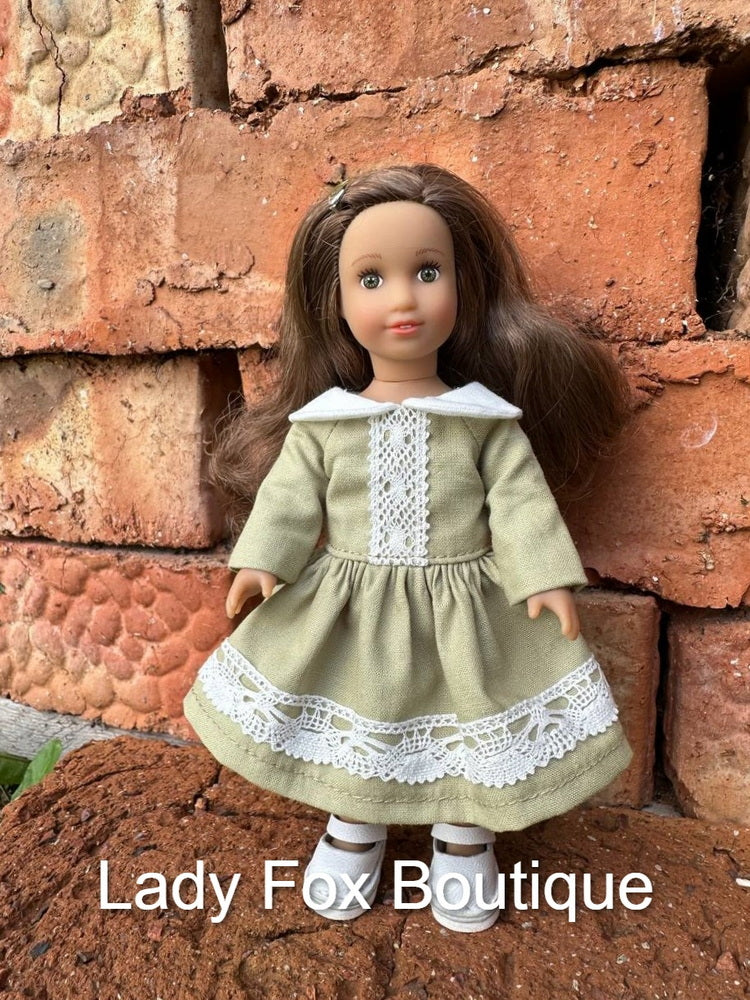 Inga Dress 6" Doll Clothes Pattern For 6 Inch Mini Dolls