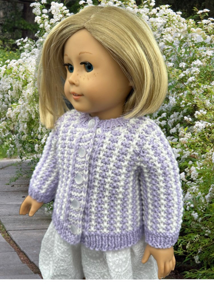 Crabapples Knitting Stripe It Rich 18" Doll Clothes Knitting Pattern Pixie Faire