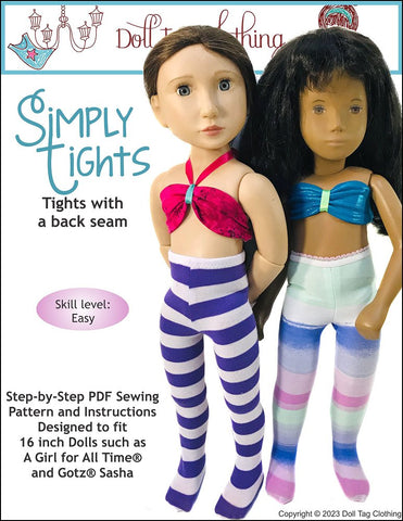 Doll Tag Clothing A Girl For All Time Simply Tights 16" AGAT Doll Clothes Pattern Pixie Faire