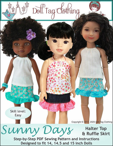 Doll Tag Clothing WellieWishers Sunny Days Skirt and Top 14 to 15 inch dolls Pixie Faire