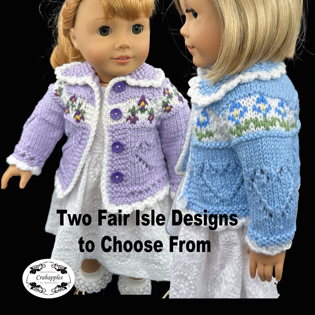 Crabapples Knitting Call Me Sweetheart 18" Doll Clothes Knitting Pattern Pixie Faire