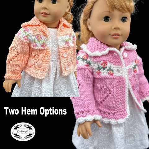 Crabapples Knitting Call Me Sweetheart 18" Doll Clothes Knitting Pattern Pixie Faire