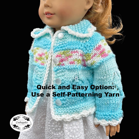 Crabapples Knitting Call Me Sweetheart 18" Doll Clothes Knitting Pattern Pixie Faire