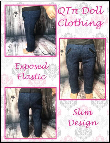 QTπ Doll Clothing 18 Inch Modern Slim Zipper Pants 18" Doll Clothes Pattern Pixie Faire