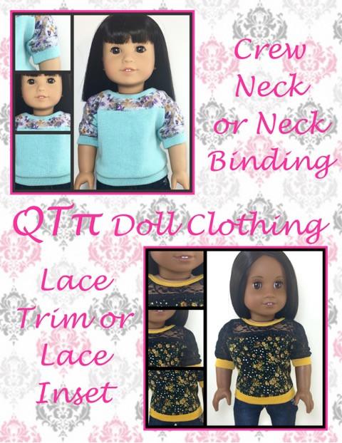 QTπ Doll Clothing 18 Inch Modern Lace Dolman Top 18" Doll Clothes Pixie Faire