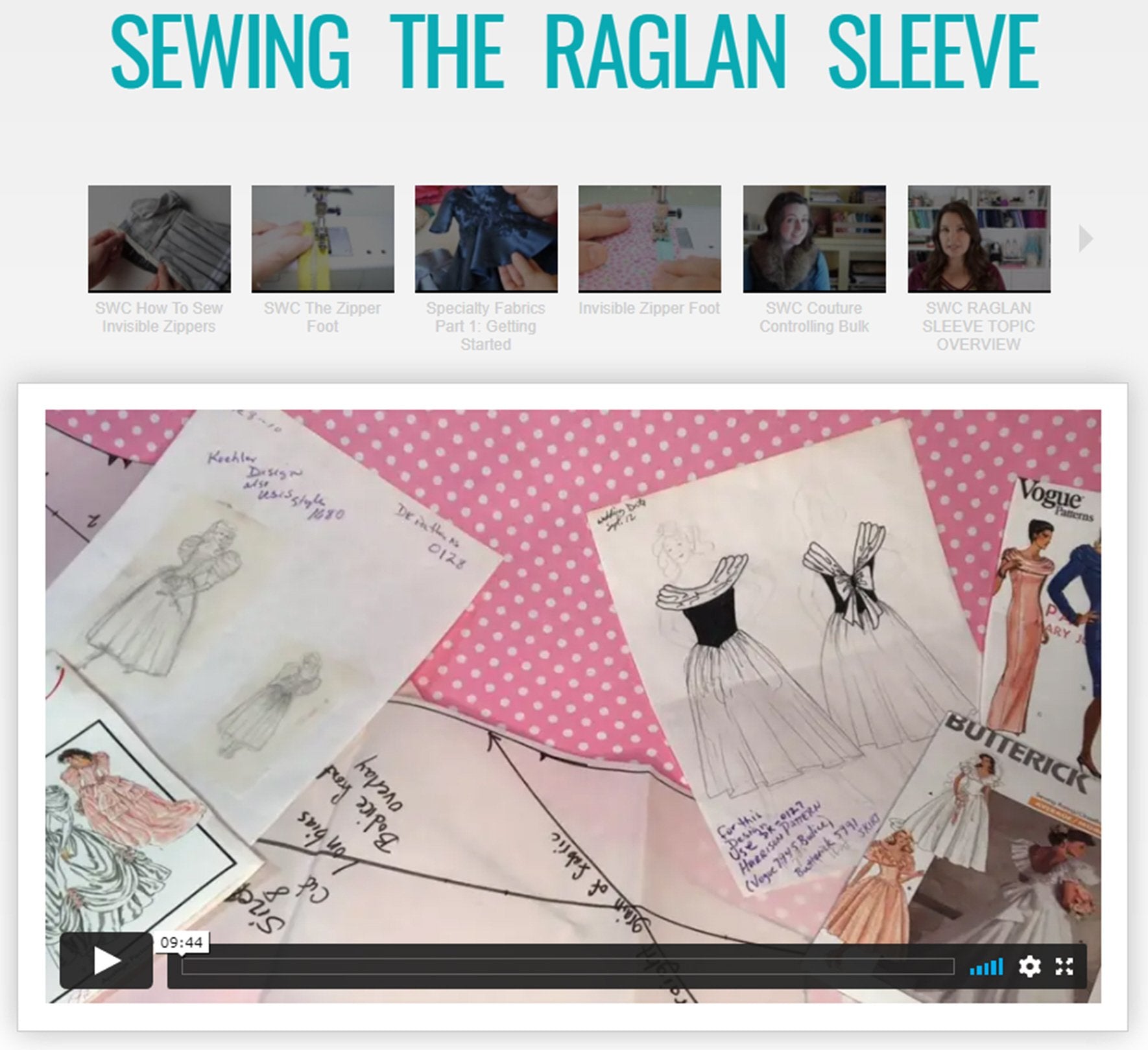 Sewing Raglan Sleeves E=dK2 Sew Along Master Class Video Course