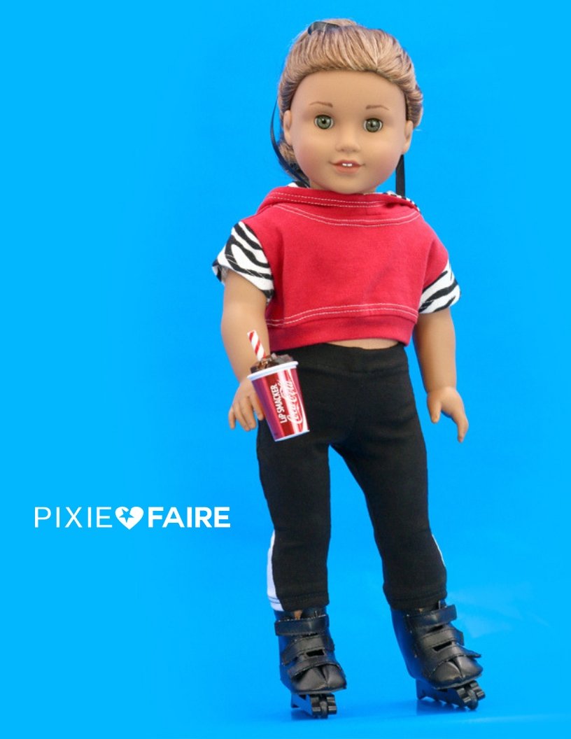 Jen Ashley Doll Designs 18 Inch Modern Outdoor Concert Cropped Hoodie 18" Doll Clothes Pattern Pixie Faire