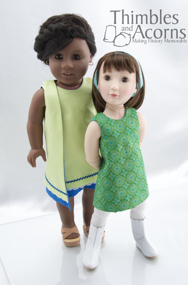 Thimbles and Acorns 18 Inch Historical 1960s 1, 2, 3 Wrap Dress 16" and 18" Doll Clothes Pixie Faire