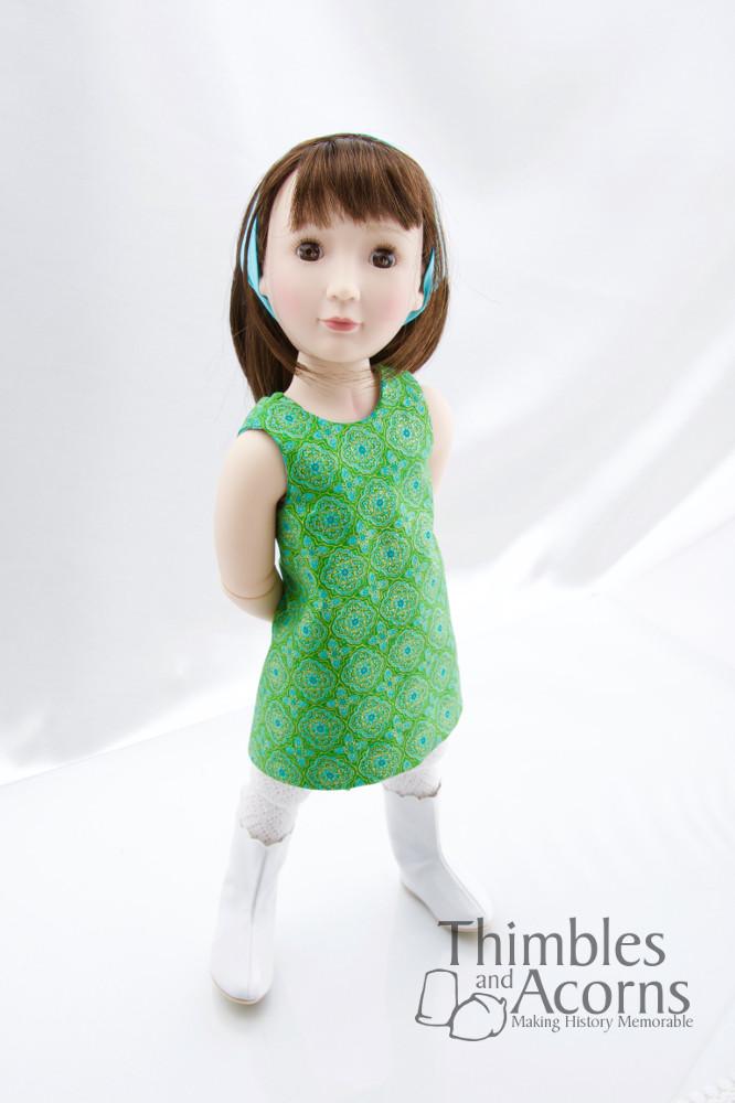 Thimbles and Acorns 18 Inch Historical 1960s 1, 2, 3 Wrap Dress 16" and 18" Doll Clothes Pixie Faire