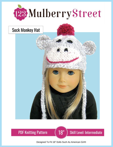 123 Mulberry Street Knitting Sock Monkey Hat Knitting Pattern Pixie Faire