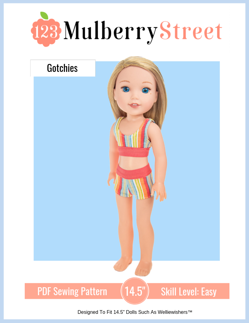 123 Mulberry Street WellieWishers Gotchies 14.5" Doll Clothes Pattern Pixie Faire