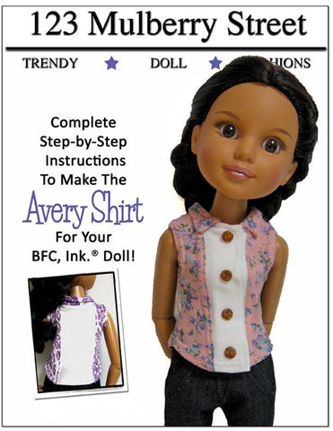 123 Mulberry Street BFC Ink Avery Shirt Pattern for BFC, Ink. Dolls Pixie Faire