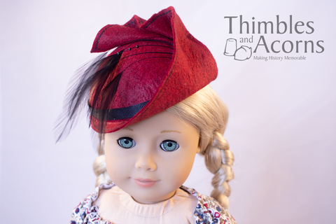 Thimbles and Acorns 18 Inch Historical 1940s Pleated Felt Hat Doll Clothes Pattern For 18" Dolls Pixie Faire