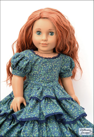 Dollhouse Designs 18 Inch Historical 1850s Promenade 18" Doll Clothes Pattern Pixie Faire