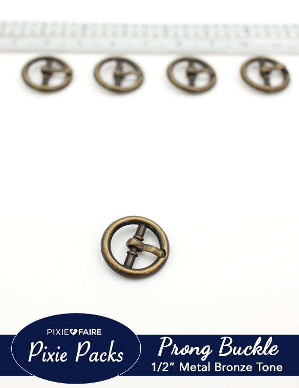 Pixie Faire Pixie Packs Pixie Packs Metal Prong Buckle 1/2" or 12mm Bronze Pixie Faire