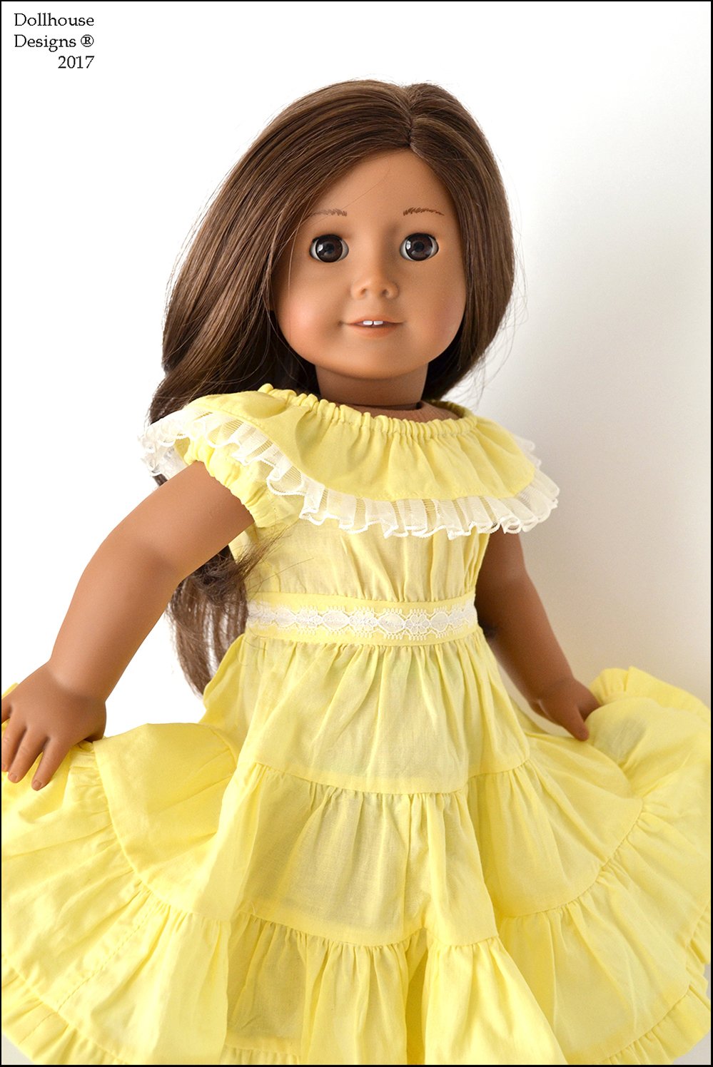 Dollhouse Designs 18 Inch Historical Fiesta Folklorico Dress & Blouse 18" Doll Clothes Pattern Pixie Faire