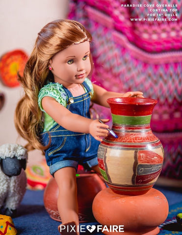 Liberty Jane 18 Inch Modern Cortina Top 18" Doll Clothes Pattern Pixie Faire