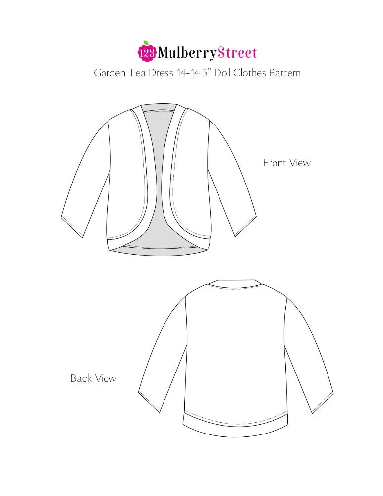 123 Mulberry Street WellieWishers Slouch Cardigan 14" - 15" Doll Clothes Pattern Pixie Faire