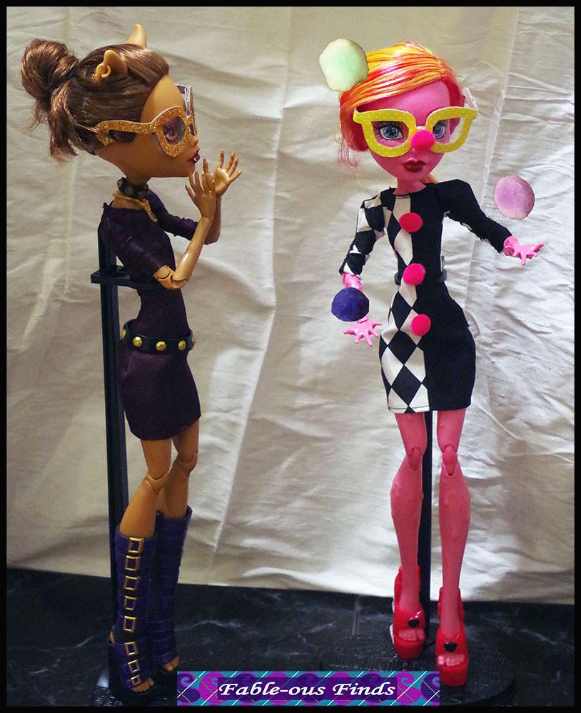 Fable-ous Finds Monster High Clown Chic Sheath Dress and Glasses Pattern for 17 inch Monster High Dolls Pixie Faire