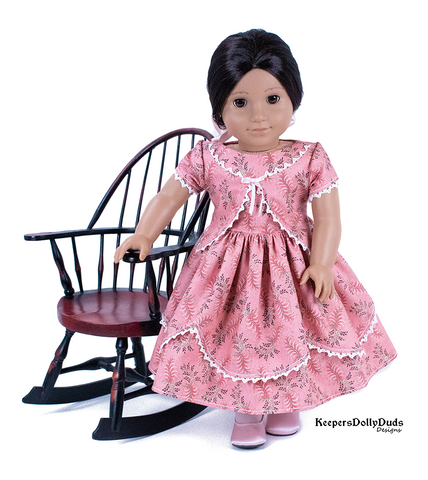 Keepers Dolly Duds Designs 18 Inch Historical 1850's Girls Dress 18" Doll Clothes Pattern Pixie Faire